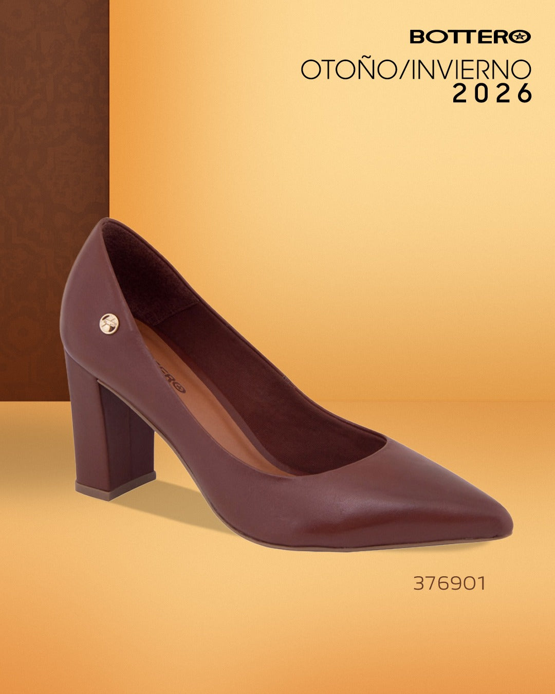 Zapato de Cuero, Punta Fina con Taco Bloque Elegante