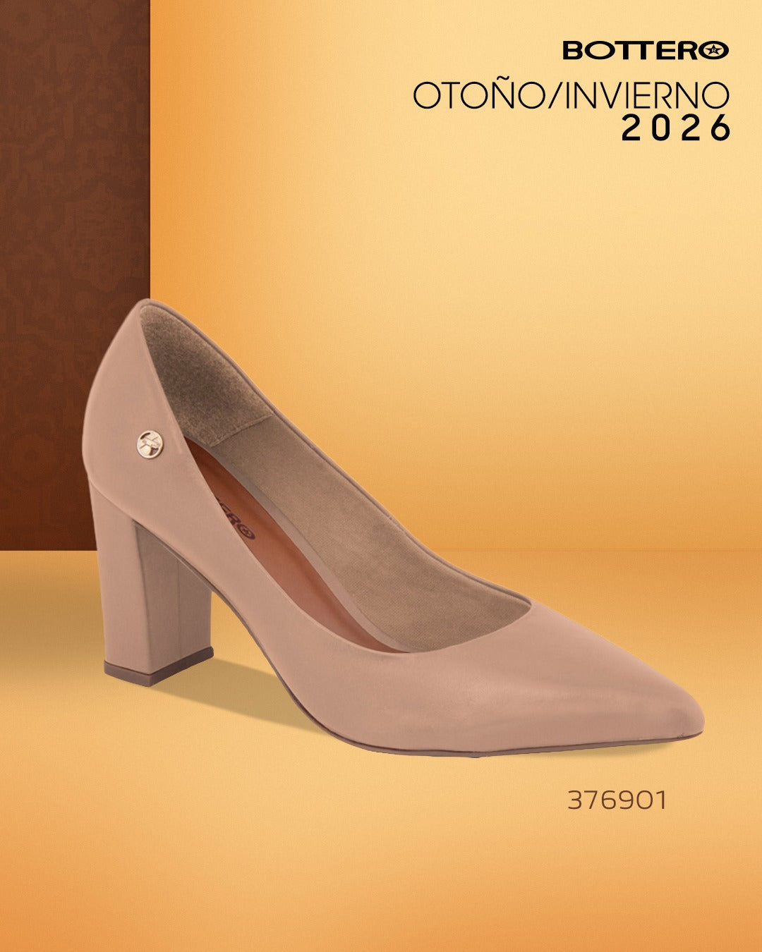 Zapato de Cuero, Punta Fina con Taco Bloque Elegante