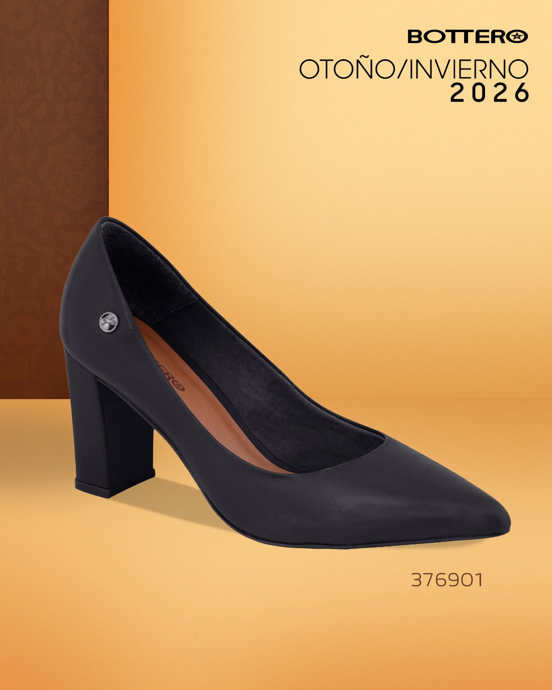 Zapato de Cuero, Punta Fina con Taco Bloque Elegante